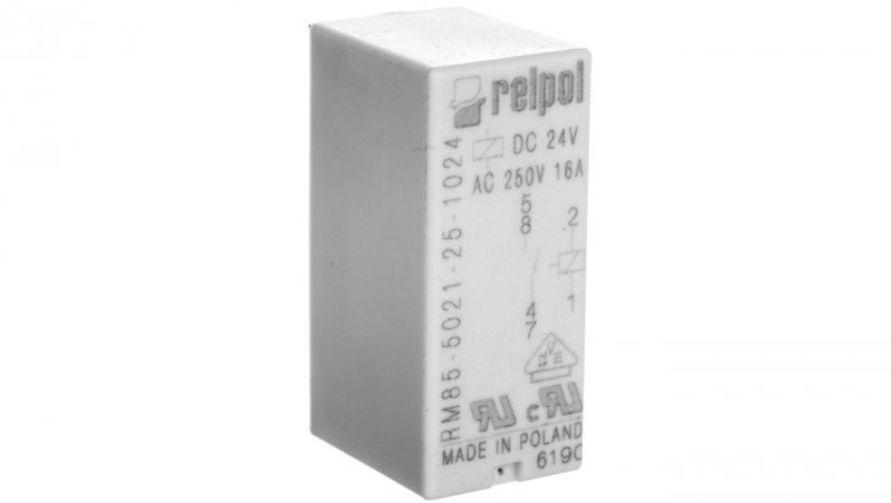 Relpol Przekaźnik miniaturowy 1Z 16A 24V DC PCB AgSnO2 RM85-5021-25-1024 855082 855082