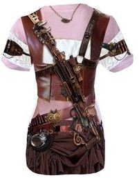 GoDan Koszulka z nadrukiem Steampunk Lady roz L FF-TSPL