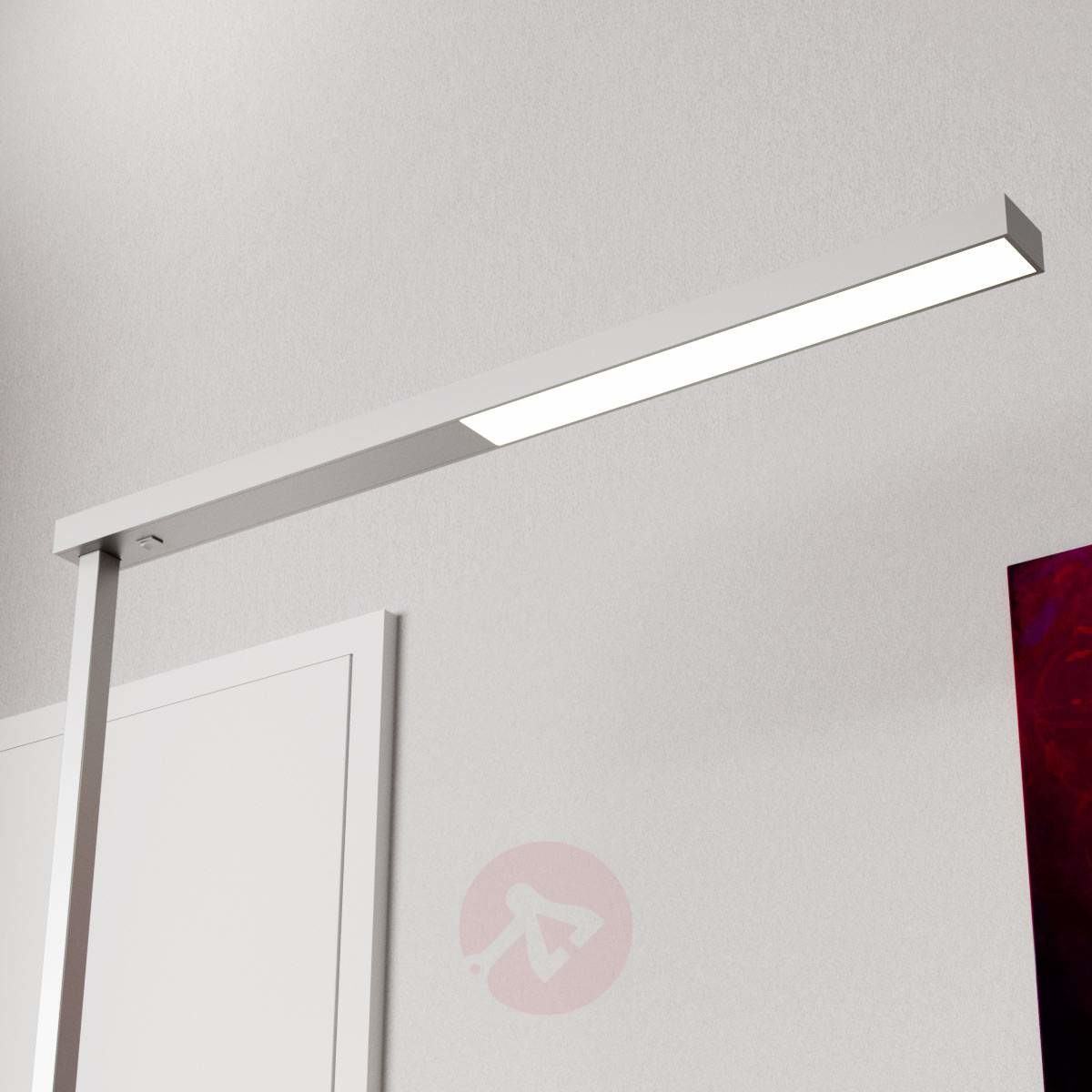 Lampenwelt COM Tamilo srebrna biurowa lampa stojąca z LED