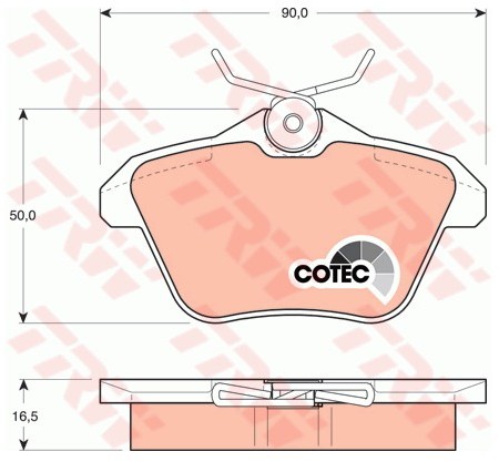 TRW Zestaw klocków hamulcowych, hamulce tarczowe GDB1147