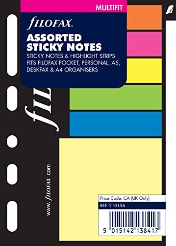 Filofax 210136 karteczki samoprzylepne, różne kolory B210136