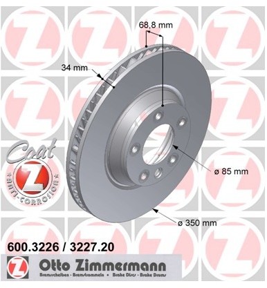 Zimmermann Tarcza hamulcowa 600.3227.20