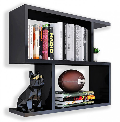 Czarna Półka Ścienna W Stylu Industrialnym B4-E53