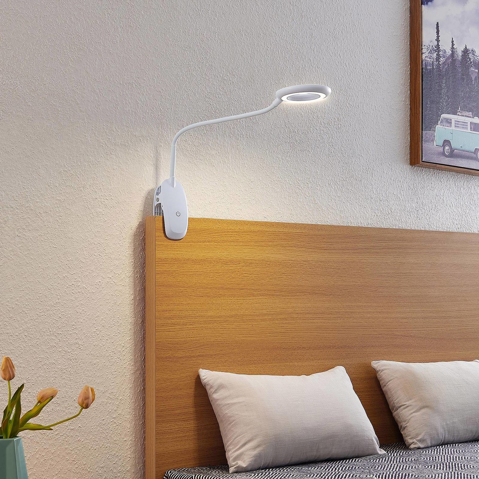 PRIOS Prios Harumi lampa z klipsem LED, biała