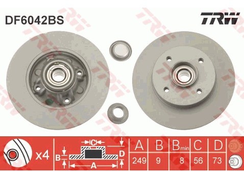 TRW Tarcza hamulcowa DF6042BS