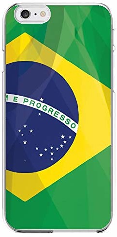 Shot Case Shot Case etui ochronne z silikonu do iPhone 6/6S, motyw brazylijskiej flagi, elastyczne, przezroczyste Coque-1582