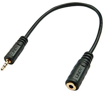 LINDY Lindy 35698 Premium Audio kabel wtyczka typu jack 2,5 MM JACK męski na 3,5 MM żeński, 20 cm 35698