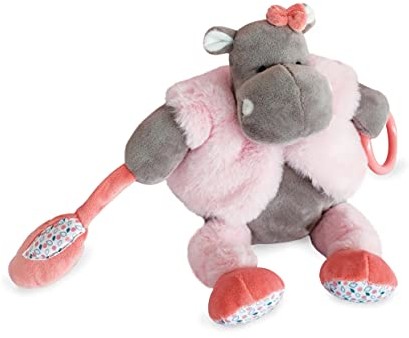 Baby Nat Baby Nat'- Baby Nat Aktywności Hipopotam-Pluszowy Ebudzenie-Prezent Urodzenie Dziewczyna-Zoé-BN0557, BN0557, Różowy BN0557