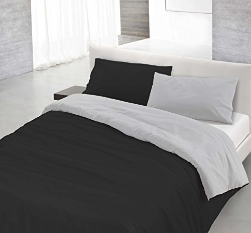 Italian Bed Linen 8058575000019 zestaw pościeli z zamkiem na kołdrę i poszewki na poduszkę, jednokolorowy, dwustronna, 100% bawełna 8058575000415