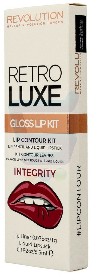 Makeup Revolution Retro Luxe Gloss Lip Kit Zestaw Konturówka do ust + Błyszczyk do ust Integrity 1 szt.