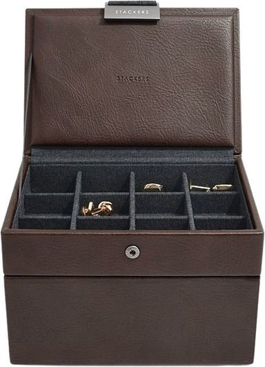 Stackers Pudełko na spinki i zegarki Stackers brązowo-szare 74322