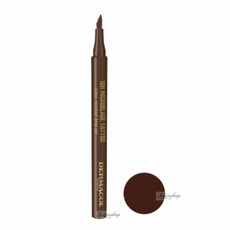 Dermacol 16H MICROBLADE TATTOO - Water-Resistant Brow Pen - Pisak do brwi - 02