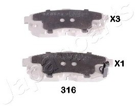 JAPANPARTS Zestaw klocków hamulcowych, hamulce tarczowe PP-316AF