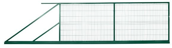 Brama przesuwna 2D 400 x 150 cm ocynkowana malowana z zamkiem lewa