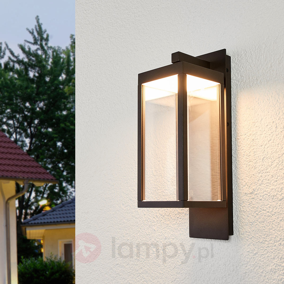 LAMPENWELT.COM Kinkiet zewnętrzny LED Ferdinand w formie lampionu