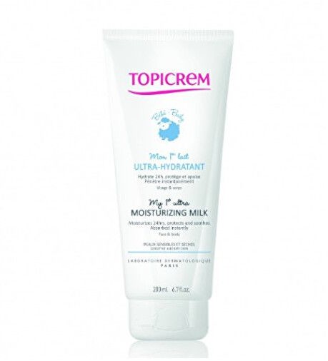 Topicrem Krem nawilżający dla dziecimleczko do ciała dla skóry wrażliwej i suchej BABY My 1st Ultra Moistu Objętość 200 ml)