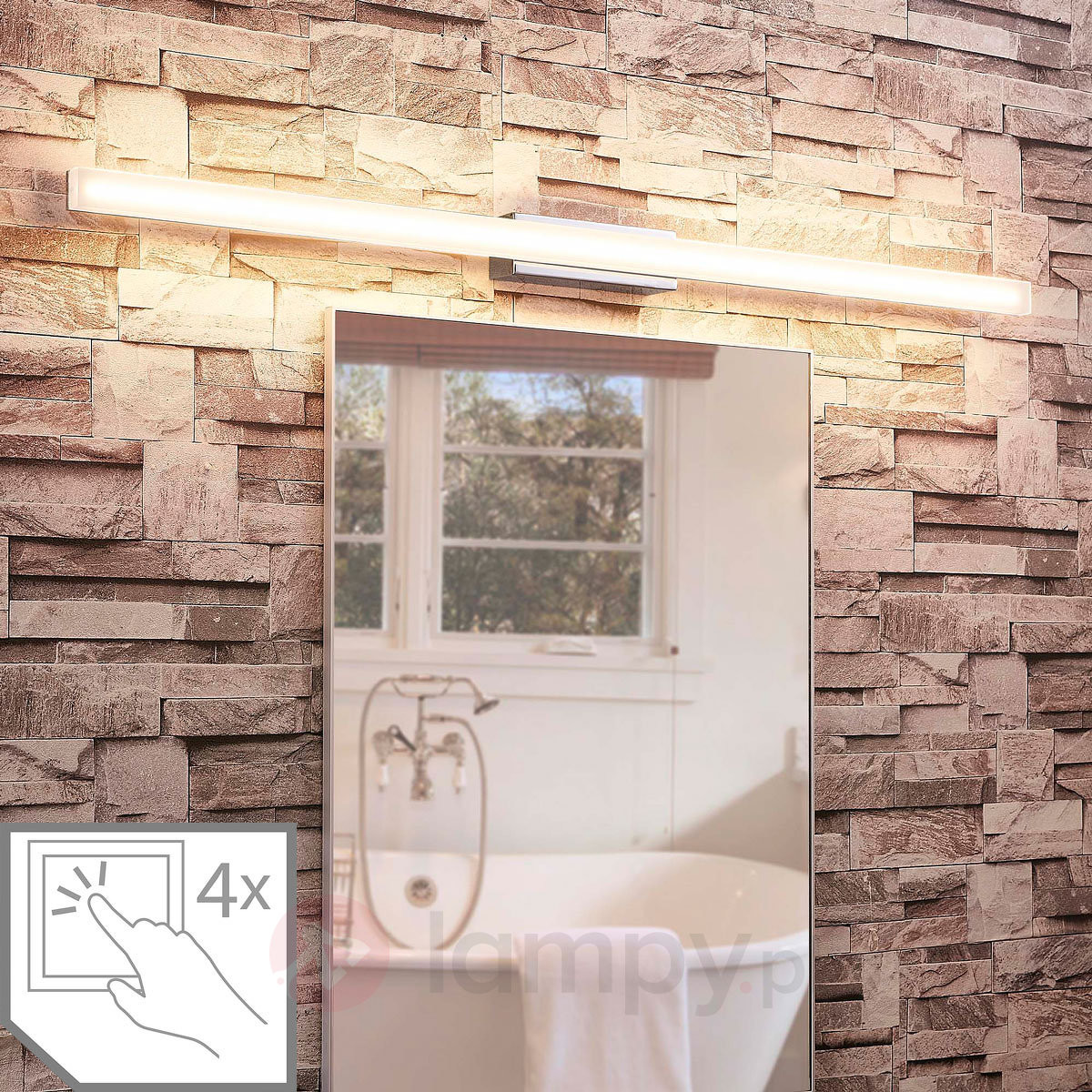 Podłużna lampa sufitowa LED Levke, IP44