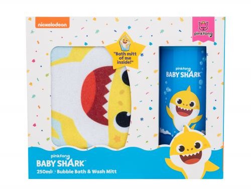 Pinkfong Pinkfong Baby Shark Gift Set zestaw Pianka do kąpieli 250 ml + rękawica do mycia dla dzieci