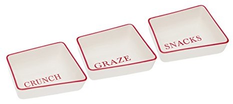 Premier Housewares Premier housewares Hollywood Snack potraw, czerwony/kremowy, zestaw 3 0722883