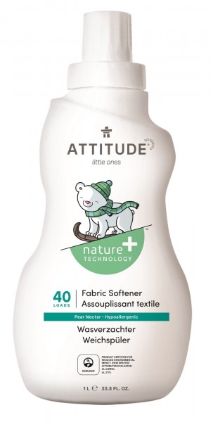 Attitude Attitude, Płyn do Płukania Ubranek Dziecięcych Gruszkowy Nektar (pear Nectar) 40 Płukań  -  1000 ml