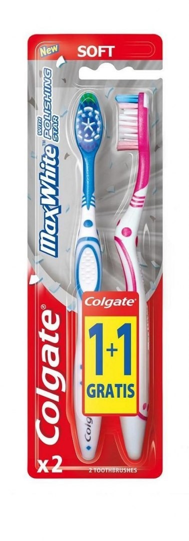 Colgate Szczoteczka MaX White miękka - mix kolorów 1+1gratis 48392