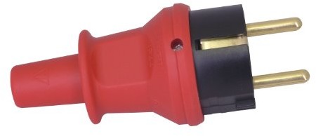 Kopp 173012004 wtyczka ze stykiem ochronnym z zabezpieczeniem przed zginaniem końcówką, czerwony