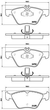 BREMBO Zestaw klocków hamulcowych, hamulce tarczowe P 50 075