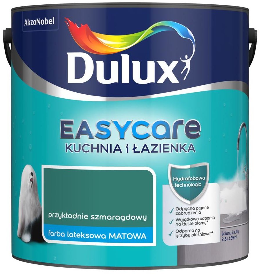 Dulux Farba wewnętrzna EASYCARE KUCHNIA I ŁAZIENKA 2.5 l Przykładnie szmaragdowy