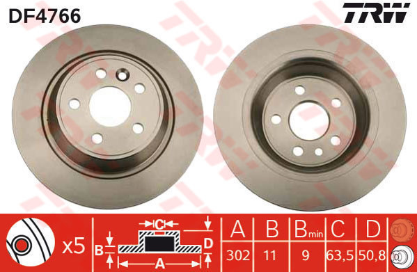 TRW Tarcza hamulcowa DF4766