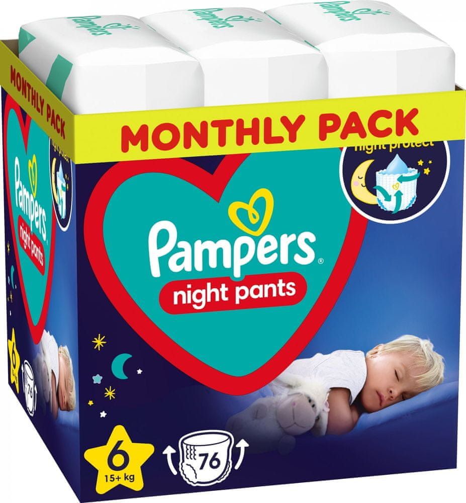 Pampers Night Pants pieluchomajtki rozmiar 6 76 szt. 15kg+