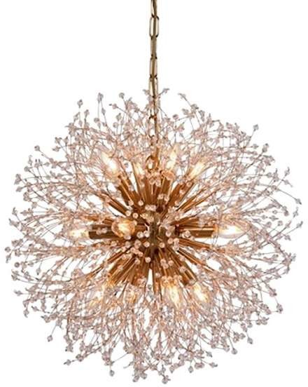Belldeco LAMPA wisząca GLAMOUR CD6353S12BH modernistyczna OPRAWA z kryształkami ZWIS kula ball mosiądz przezroczysta CD6353S12BH