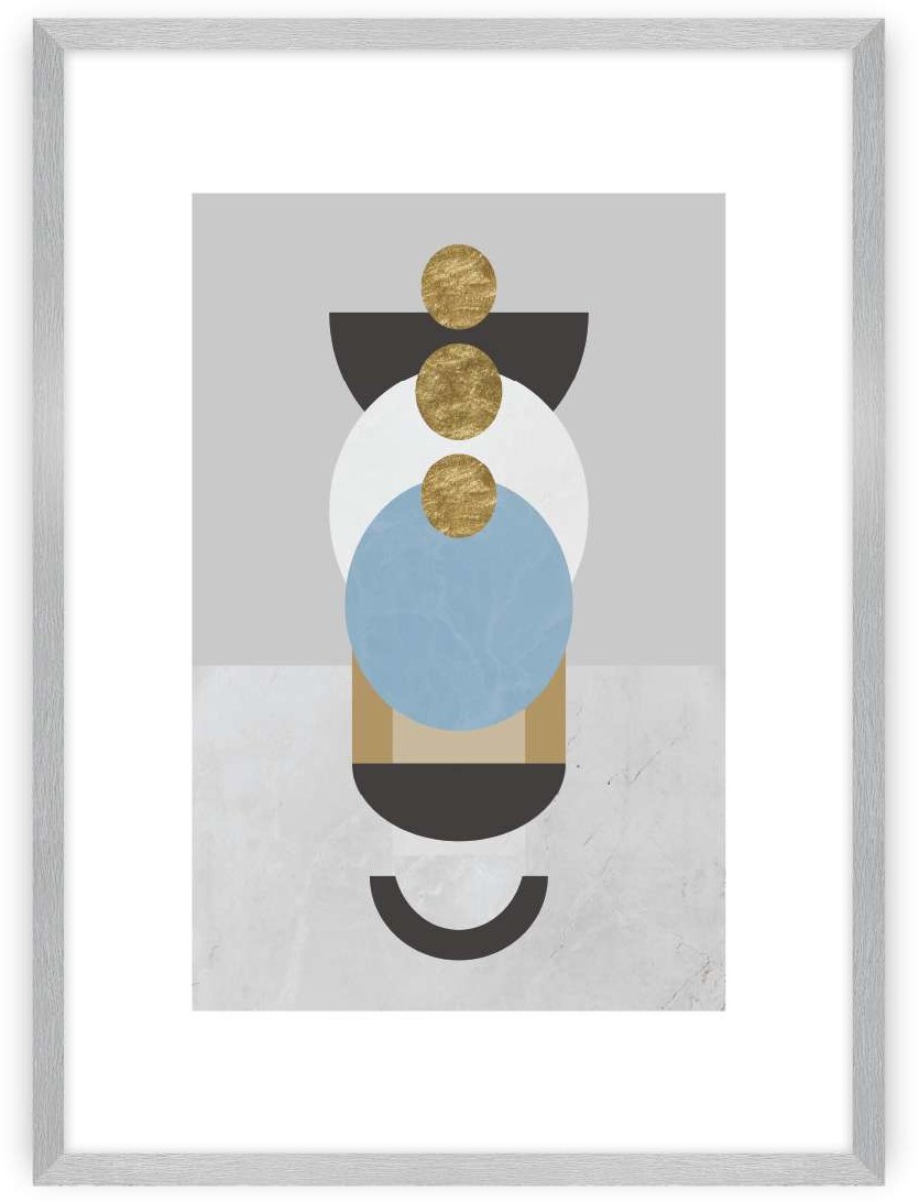 Dekoria Plakat Geometric Shapes II 21 x 30 cm Ramka Srebrna 218B-000-55