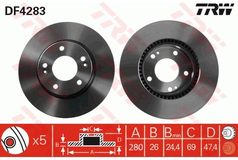 TRW Tarcza hamulcowa DF4283