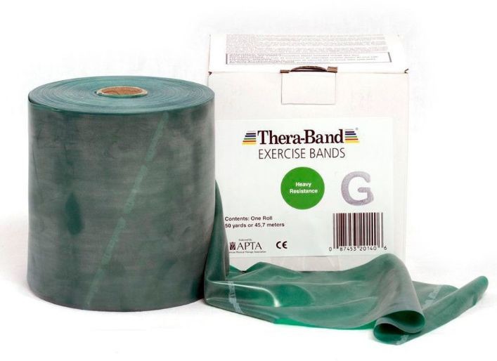 Thera-Band Guma rehabilitacyjna Thera Band o zwiększonej wytrzymałości - rolka 45,5m - zielona (TB gigant green) 4260071630612