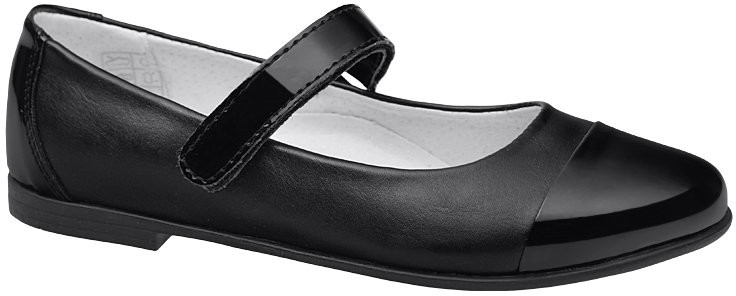 Kornecki Balerinki 6098 Czarne Lakierki Baleriny na rzepy W20 20625