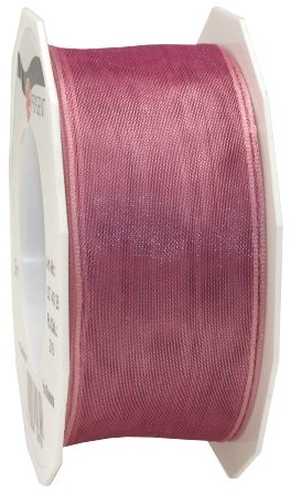 Pattberg Prezent 40 MM 25 m Four Seasons  taśma organza z drutu, brudny róż 6074025-216