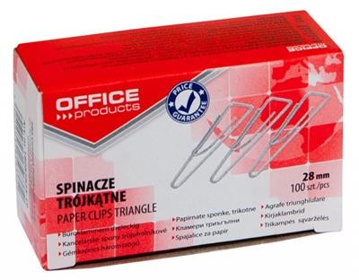 Office products OFFICE PRODUCTS Spinacze trójkątne 28mm, 100szt., srebrne 18082825-19