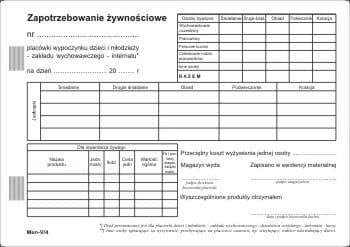 Firma krajewski Zapotrzebowanie żywnościowe [Men-V/4] Men-V/4