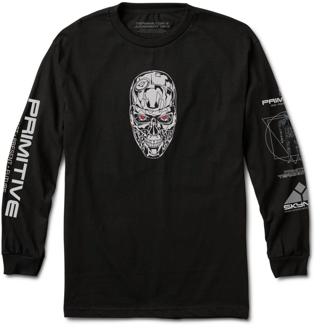 PRIMITIVE t-shirt PRIMITIVE TERMINATOR) SKYNET LS TEE Black