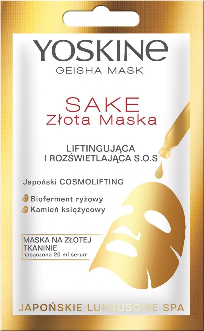 DAX Yoskine Geisha Mask Sake Złota Maska na tkaninie liftingująca i rozświetlająca S.O.S. 20ml 104758
