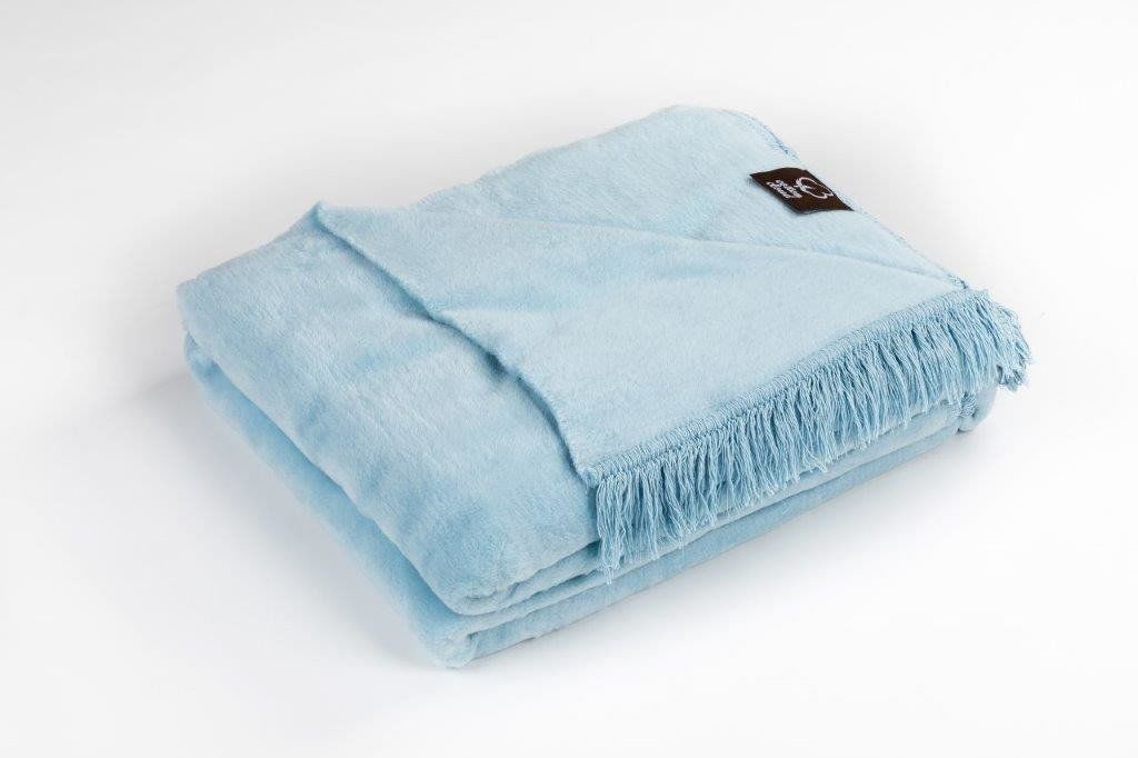 Cotton cloud Koc Cotton Cloud Housie Plain Jasno Niebieski