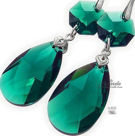 Swarovski NOWE! piękne kolczyki EMERALD JOLIE