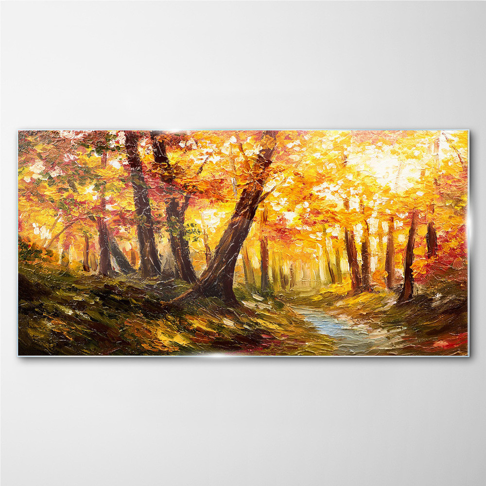 PL Coloray Obraz Szklany las Jesień Liście Natura 100x50cm
