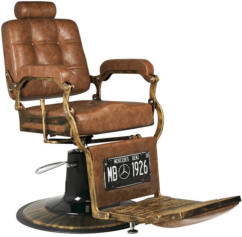 GABBIANO FOTEL BARBERSKI BOSS OLD LEATHER JASNY BRĄZOWY 126469