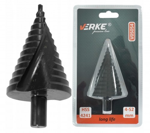 VERKE WIERTŁO STOŻKOWE STOPNIOWE SPIRALNE HSS 4-52 VERKE V05054 V05054