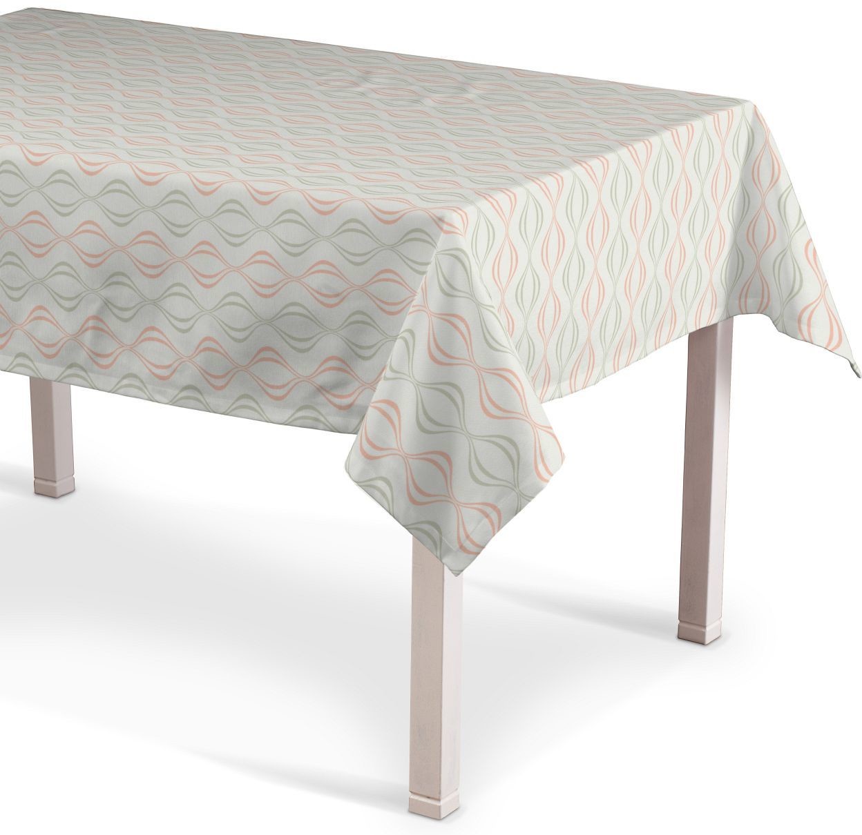 Dekoria Obrus prostokątny szaro-łososiowe fale na białym tle 40 x 40cm Wyprzedaż do 831-141-49