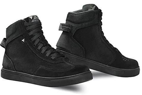 SHIMA SHIMA SX-2 EVO damskie buty motocyklowe - skórzane, wzmocnione, przewiewne trampki motocyklowe z ochraniaczami kostki, antypoślizgową podeszwą i nadkładką zmiany biegów (Czarne, 41) SX-2 EVO LADY BLACK