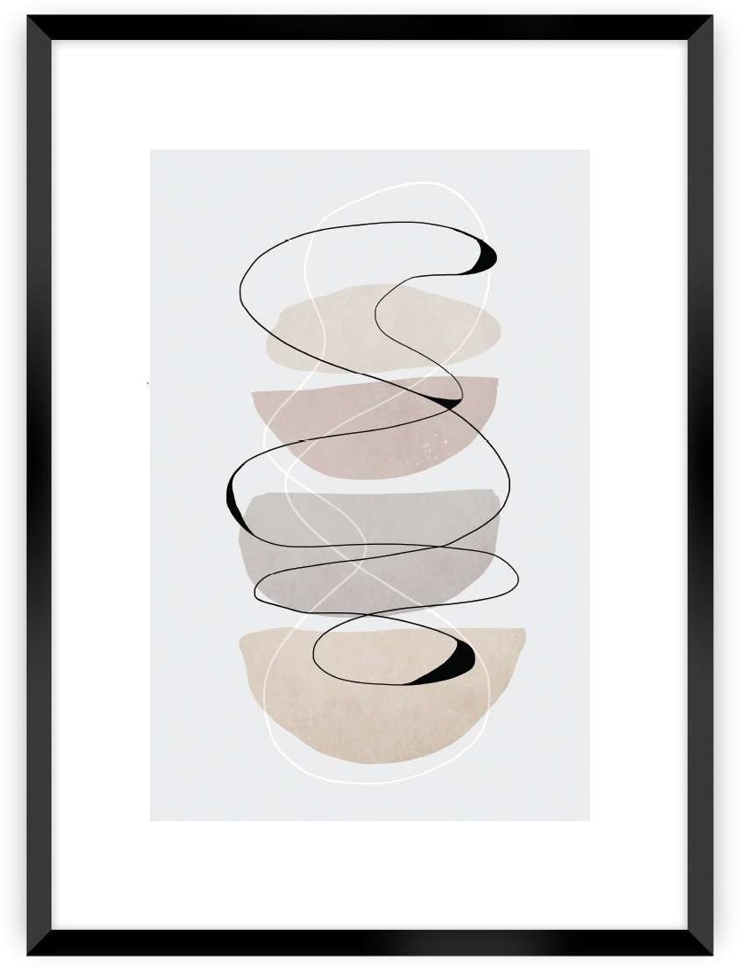 Dekoria Plakat Abstract Lines II 40 x 50 cm Ramka Czarna 221C-000-53