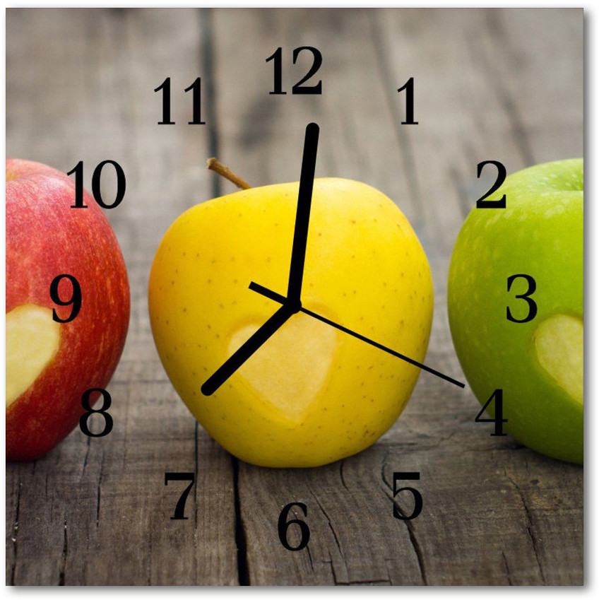 tulup pl Zegar szklany kwadratowy Jabłka 30x30cm