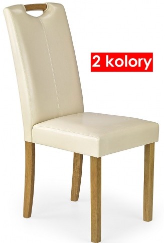 Kremowe drewniane krzesło tapicerowane Kanoni